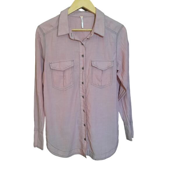 Free People "Last Chance" Womens Button Front Shirt Size Small - Picture 3 of 7